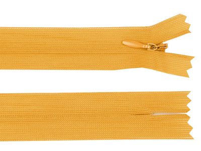 Spirálový zip skrytý šíře 3 mm délka 40 cm dederon{% if variant.name %} – 123 hořčicová{% endif %}