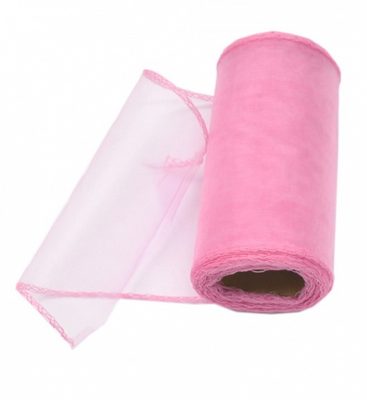 Organza obšitá šíře 35-40 cm, návin 8 m{% if variant.name %} – růžová sv.{% endif %}