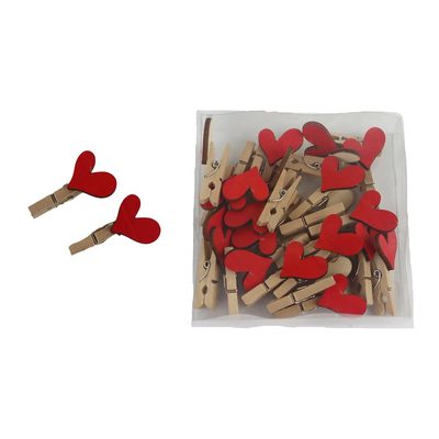 Dekorační klip srdce, 24 ks D6030 - 2 x 1,2 x 3,8 cm{% if product.brand.name %} – Morex{% endif %}
