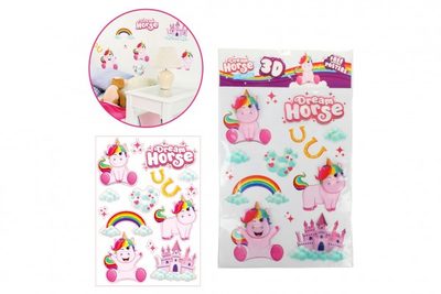Samolepky na zeď jednorožec XXL 3D v sáčku 38x63cm{% if product.brand.name %} – Teddies{% endif %}