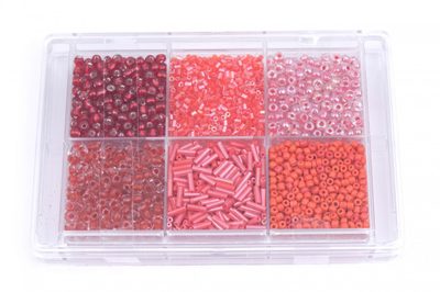 Korálky skleněné sada cca 70g červená{% if product.brand.name %} – Galanterka{% endif %}