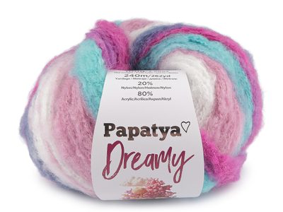 Pletací příze Papatya Dreamy 100 g{% if variant.name %} – 4 (07) tyrkysová růžová{% endif %}