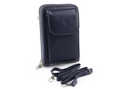 Peněženka s kapsou na mobil přes rameno crossbody 11x18cm{% if variant.name %} – 4 modrá tmavá{% endif %}
