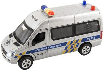 Auto policie kov/plast 15cm na baterie se světlem se zvukem na zpětné natažení{% if product.brand.name %} – Teddies{% endif %}