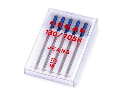 Strojové jehly Jeans 90;100;110 Organ{% if variant.name %} – 3 (110/18) nikl{% endif %}