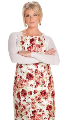 Kuchyňská zástěra BERTA Růžová,Zelená 7750/606 zástěra 67x84 cm{% if product.brand.name %} – Bellatex{% endif %}