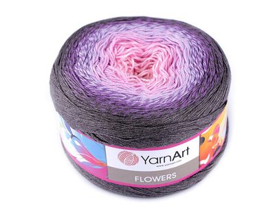 Duhová pletací příze Flowers YarnArt (250 g / 1000 m){% if variant.name %} – 3 (276) růžová sv.{% endif %}