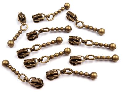 Jezdec ke spirálovým zipům 3 mm 10 kusů{% if variant.name %} – 2 staromosaz{% endif %}