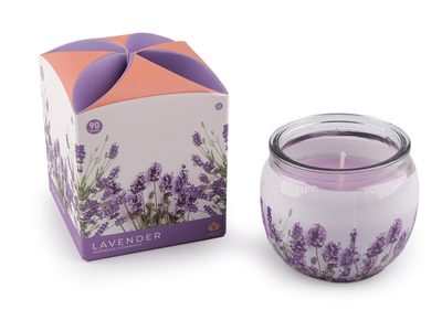 Vánoční vonná svíčka ve skle 90 g - 17 (Lavender) levandulová