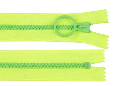 Kostěný zip barevný No 5 délka 15 cm s ozdobným jezdcem{% if variant.name %} – 3 (229) žlutozelená zelená{% endif %}