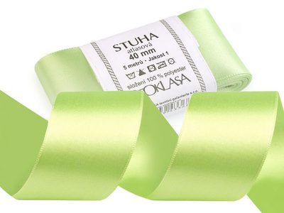 Atlasová stuha oboulící šíře 40 mm svazky v návinu 5 m{% if product.brand.name %} – Galanterka{% endif %}