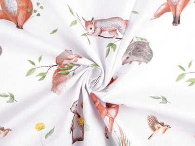 Bavlněná látka / plátno lesní zvířátka METRÁŽ{% if product.brand.name %} – Stoklasa{% endif %}