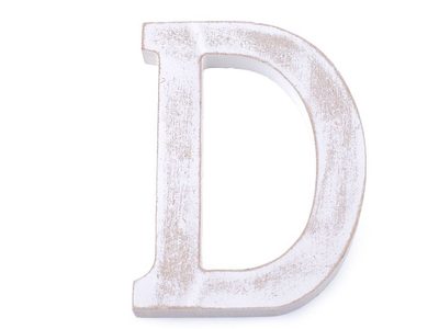 Dřevěná písmena abecedy vintage{% if variant.name %} – 4 "D" bílá přírodní{% endif %}