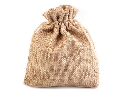 Dárkový pytlík 10x12 cm imitace juty{% if variant.name %} – 3 hnědá písková{% endif %}