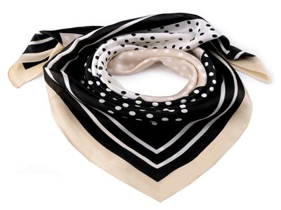 Saténový šátek puntík 70x70 cm{% if variant.name %} – 2 černá{% endif %}