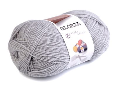 Pletací Příze Gloria od Vlnap 50g - 6 (56177) šedá nejsvětlejší
