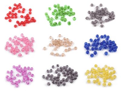 Plastové korálky kraklované Ø8 mm 30 g{% if product.brand.name %} – Galanterka{% endif %}