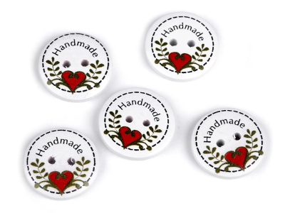 Dřevěný dekorační knoflík Handmade 5 kusů{% if product.brand.name %} – Galanterka{% endif %}