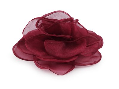 Brož / ozdoba do vlasů organzový květ Ø10,5 cm{% if variant.name %} – 3 bordó sv.{% endif %}