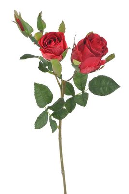 Umělá textilní růže s poupaty - červená 40 cm{% if product.brand.name %} – Canea{% endif %}