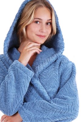 Bavlněný župan Athena s kapucí modrá 31 16 5456 – fotka 2