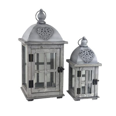 Sada dřevěných luceren S/2 D7098 - výška 29,5cm a 43,5 cm{% if product.brand.name %} – {% endif %}