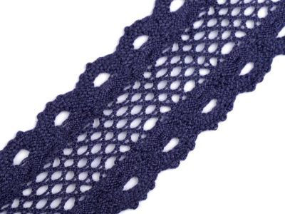 Krajka / vsadka paličkovaná šíře 50 mm návin 13,5 METRU{% if variant.name %} – 3 modrá pařížská{% endif %}