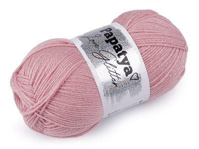 Pletací příze Papatya Love Glitter 100 g - 9 (4120) pudrová AB