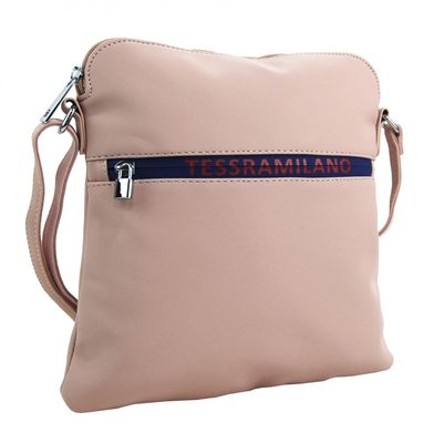 Kožená malá dámská crossbody kabelka tmavě modrá-hnědá
