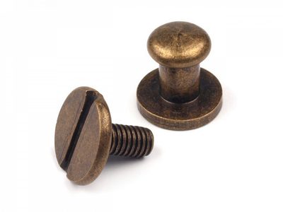 Sedlářský nýt šroubovací Ø6 mm 10 ks{% if variant.name %} – 2 (9 mm) staromosaz{% endif %}