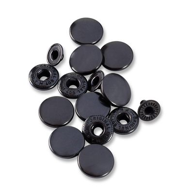 Knoflík stiskací ANORAK 15 mm ČERNÝ NIKL náhradní – fotka 1