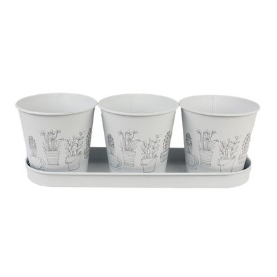 Sada 3 květináčů s táckem K2601-01{% if product.brand.name %} – Morex{% endif %}