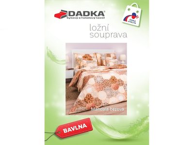 Krepové povlečení Mandala béžové 140x200, 70x90 cm – fotka 4