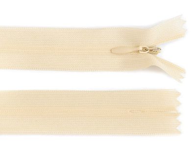 Spirálový zip skrytý šíře 3 mm délka 35 cm Dederon{% if variant.name %} – 306 Almond Oil{% endif %}