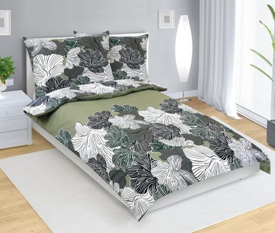 Bavlněné povlečení Zelená,Bílá 90/608{% if product.brand.name %} – Bellatex{% endif %}