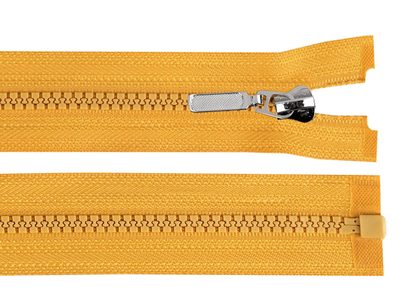 Kostěný zip No 5 délka 50 cm s ozdobným jezdcem{% if variant.name %} – 123 hořčicová{% endif %}