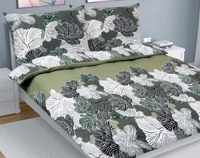 Bavlněné povlečení na dvoudeku Zelená 90/608{% if variant.name %} – 200x200 cm, 2ks 70x90 cm{% endif %}