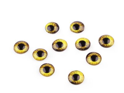 Skleněné oči k nalepení Ø10 a 12 mm 10 kusů{% if variant.name %} – 2 (10 mm) žlutá {% endif %}