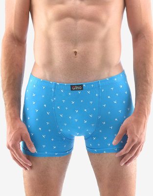 GINA pánské boxerky kratší nohavička, šité, s potiskem 73114P{% if variant.name %} – azurová bílá - 54/56{% endif %}