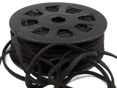 Řemínek imitace kůže šíře 3 mm návin 30 metrů{% if variant.name %} – 3 černá{% endif %}