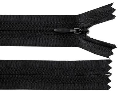 Spirálový zip skrytý šíře 3 mm délka 25 cm{% if variant.name %} – 332 černá{% endif %}