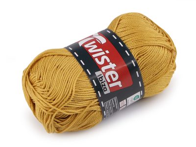 Bavlněná pletací příze Twister Ibiza 50 g{% if variant.name %} – 3 (66) hořčicová{% endif %}