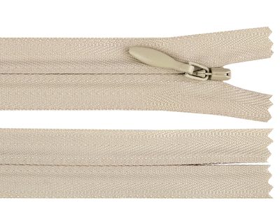 Spirálový zip skrytý YKK No 3 délka 60 cm - 572 béžová nejsv.