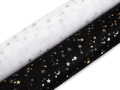 Tyl dekorační hvězdy šíře 48 cm návin 4,5 metru{% if product.brand.name %} – Galanterka{% endif %}