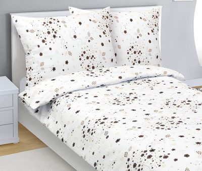 Krepové povlečení Hnědá,Bílá 80/305{% if product.brand.name %} – Bellatex{% endif %}