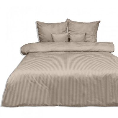 Povlečení satén pruhy oříškové  140x200+70x90 cm{% if product.brand.name %} – Olzatex{% endif %}
