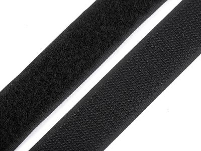 Suchý zip háček + plyš šíře 25 mm METRÁŽ{% if variant.name %} – černá{% endif %}