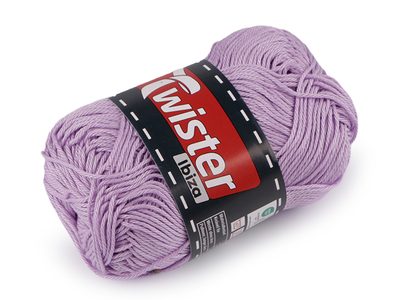 Bavlněná pletací příze Twister Ibiza 50 g{% if variant.name %} – 6 (43) fialová sv.{% endif %}