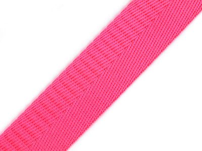 Hladký popruh s leskem šíře 25 mm METRÁŽ{% if variant.name %} – 5 růžová neon{% endif %}