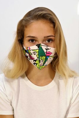 Moderní bavlněná dvouvrstvá rouška KOMIKS{% if product.brand.name %} – Vestis{% endif %}